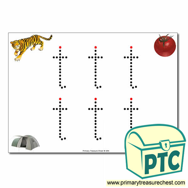 't' Lowercase Letter Formation Activity - Join the Dots 