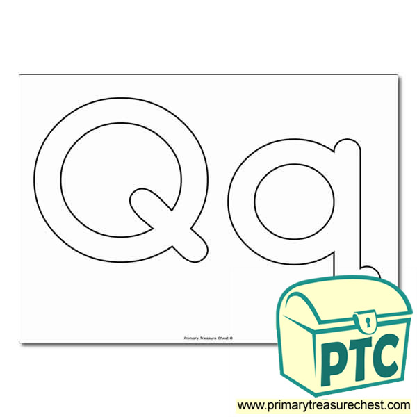  'Qq' Upper and Lowercase Bubble Letters A4 Poster - No Images.