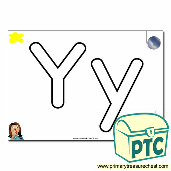  'Yy' Upper and Lowercase Bubble Letters A4 Poster, containing high quality, realistic images