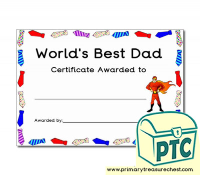 'World's Best Dad' Father's Day Certificate