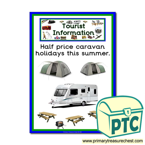 Tourist Information Caravan Park Themed Poster