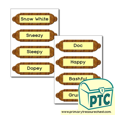 Picture frames labels- Snow White and The Seven Dwarfs