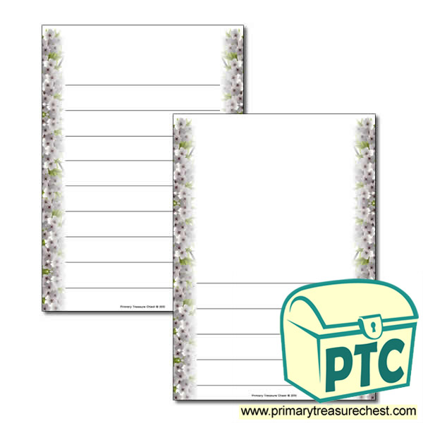 Cherry Blossom Page Border - Wide Lines
