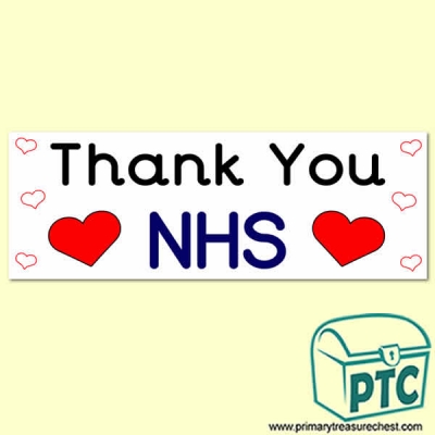 FREE Thank You NHS colouring in poster / display heading - 2 x A4 Sheets