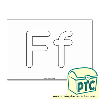  'Ff' Upper and Lowercase Bubble Letters A4 Poster - No Images.