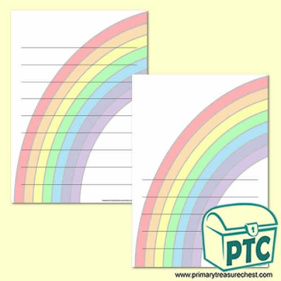 Rainbow Page Border/Writing Frame (wide lines)