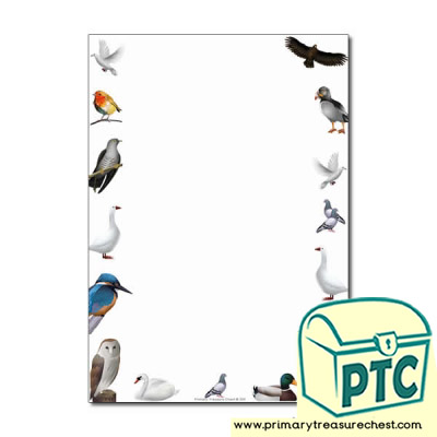 Birds Found in Britain Themed Page Border/Writing Frame (no lines)