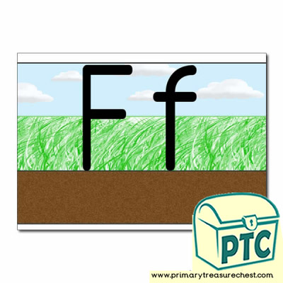Letter 'Ff' Ground-Grass-Sky Letter Formation Sheet