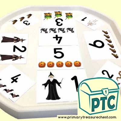 Halloween Themed Number Tuff Tray Cards