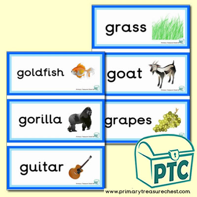 Letter 'g'  Themed Flashcards