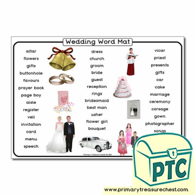 Wedding Themed Word Mat