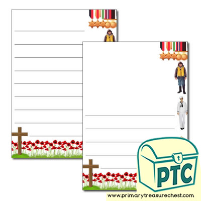 Remembrance Day Page Border /Writing Frame (wide lines)