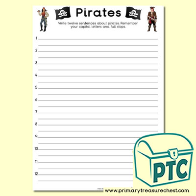 Pirate Sentence Activity Worksheet