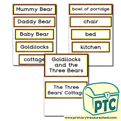 Display Words-Goldilocks and The Three Bears