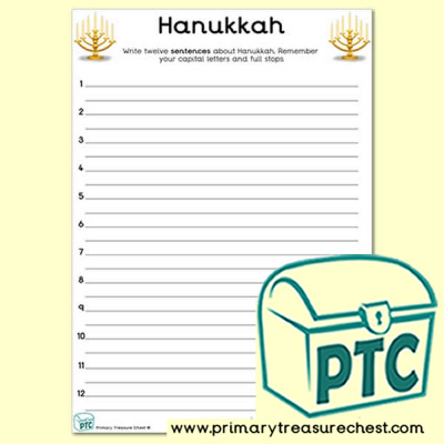 Hanukkah Themed Sentence Writng Activity