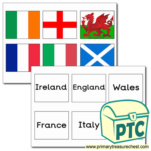Six Nations Flags Matching Cards Activity