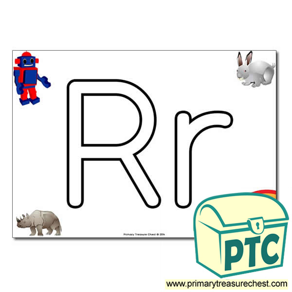  'Rr' Upper and Lowercase Bubble Letters A4 Poster, containing high quality, realistic images