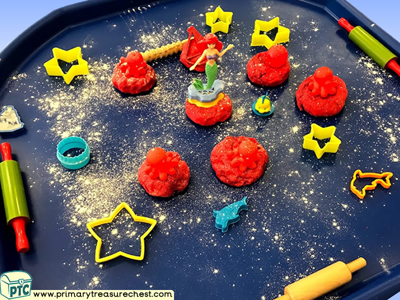 Sea life - Under the Sea - Mermaid Themed Playdough Multi-sensory Tuff Tray Ideas and Activities