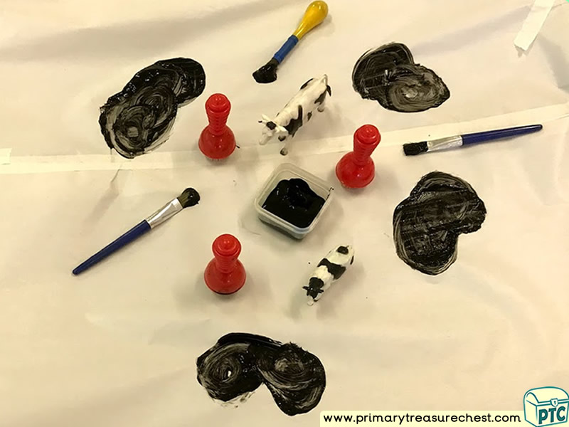 Farm - Farm Animals - Footprint - Patterns Themed Mark Making Pre-Writing Patterns Multi-sensory Poster Paints Tuff Tray Ideas and Activities