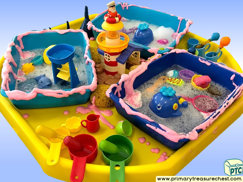 Sea life - Under the Sea - Lighthouse Themed Water Multi-sensory - Mouldable Soap Tuff Tray Ideas and Activities