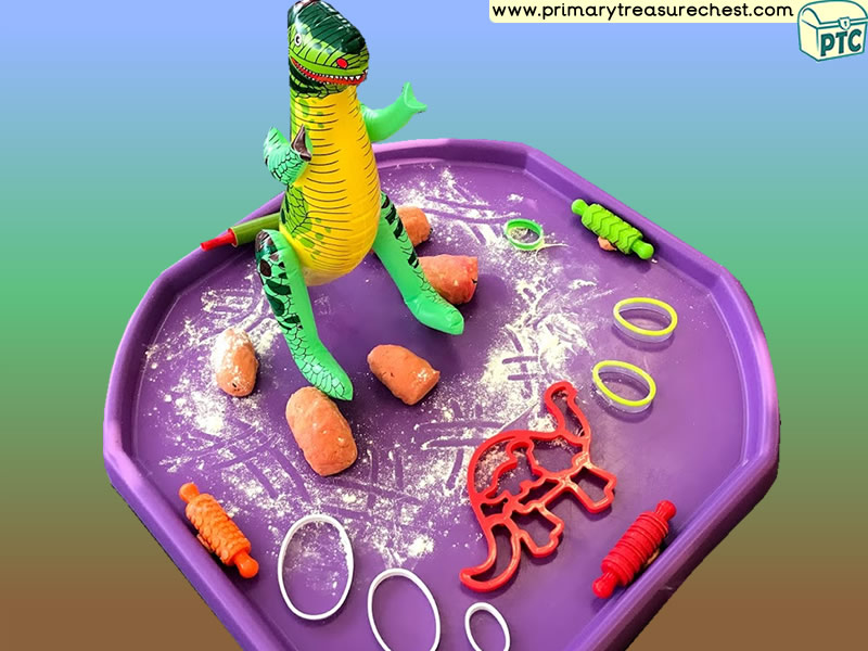 Dinosaurs - Dinosaur Eggs Themed Playdough - Multi-sensory - Tuff Tray Ideas and Activities