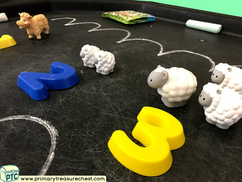 Farm - Farm Animals Themed Numicon Numbers Multi-sensory Jumbo Chalks Tuff Tray Ideas and Activities