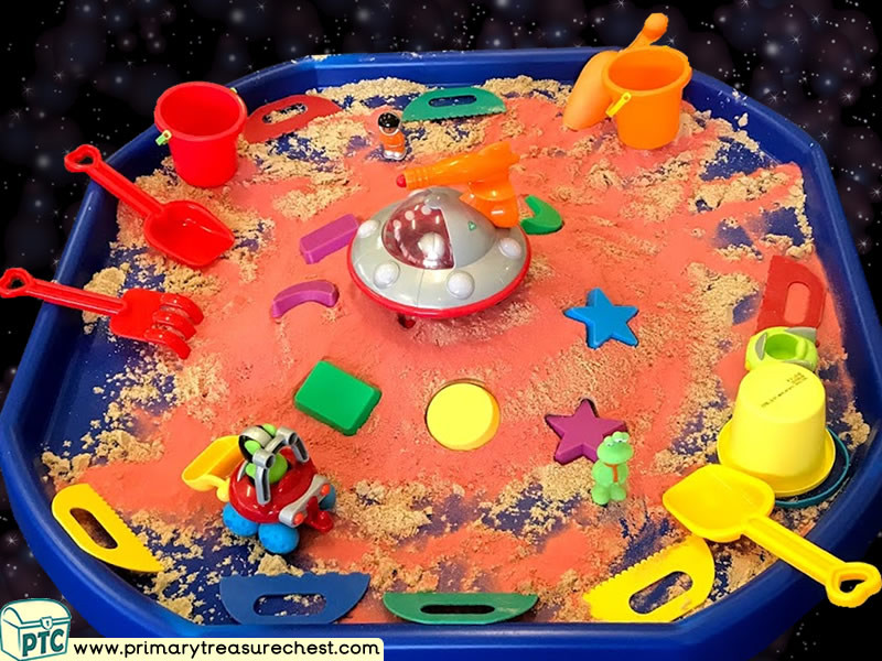 Space - Robot - Astronauts - Mars - Alien Themed Coloured Sand Multi ...