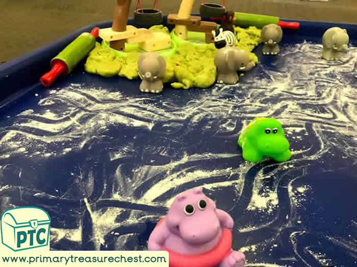 Animals playdough Themed Tuff Tray for Toddlers-EYFS Children 