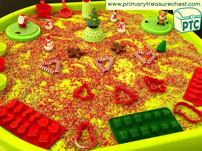 Christmas Santa Small World Scene tuff tray Role Play Sensory Play - Tuff Tray Ideas Early Years / Nursery / Primary