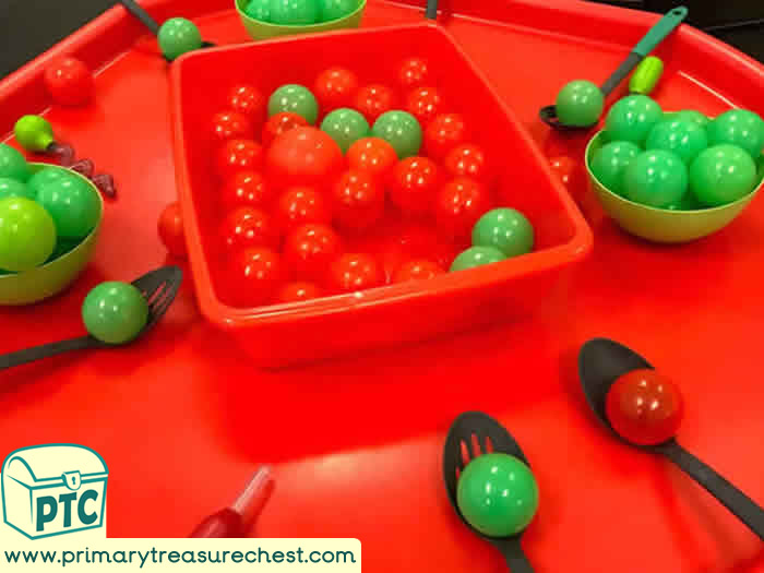 Christmas tuff tray Sorting Activity for Toddlers-EYFS Children 