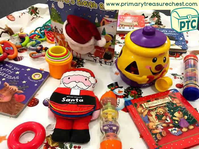 Santa and his cookie jar Role Play Sensory Play - Tuff Tray Ideas Early Years / Nursery / Primary