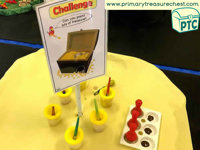 Creative Pirates Treasure Challenge - Role Play  Sensory Play - Tuff Tray Ideas Early Years / Nursery / Primary 