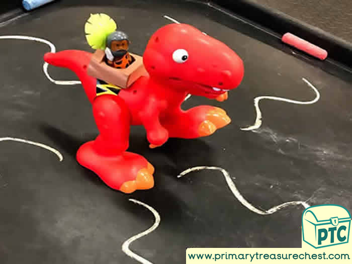 DINOSAUR chalk Themed Tuff Tray for Toddlers-EYFS Children 