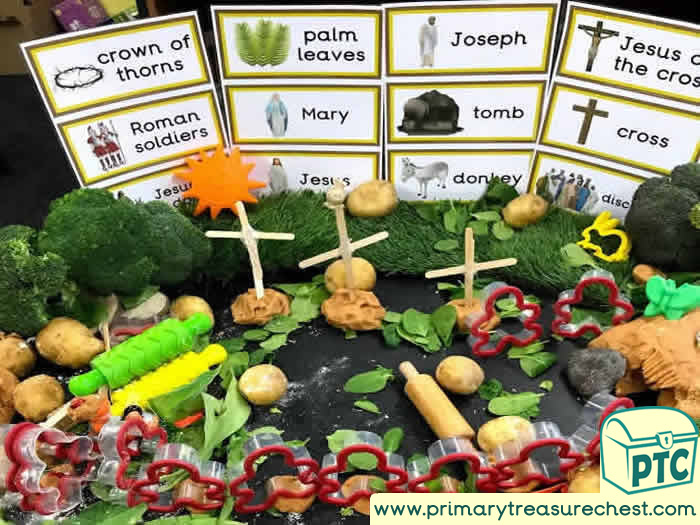 Easter Story Tuff Tray Small World Scene for Toddlers-EYFS Children