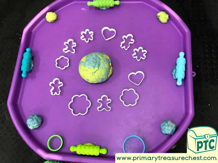 World Environment Sensory Play dough activity  Area tuff tray idea