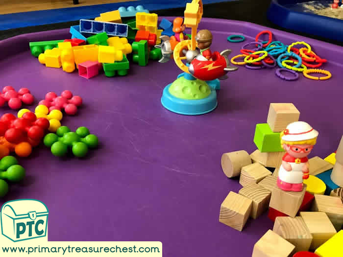 Fairground  Construction Play, Tuff Tray Small World Scene for Toddlers-EYFS Children