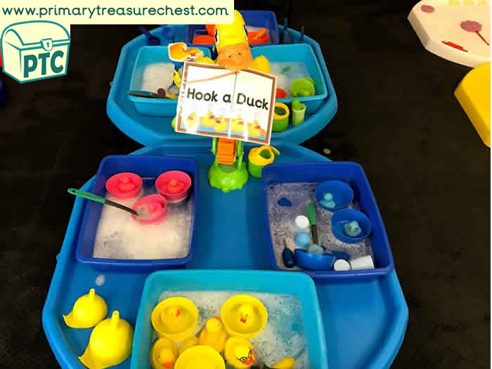 Fairground  Hook a Duck Water Play, Tuff Tray Small World Scene for Toddlers-EYFS Children