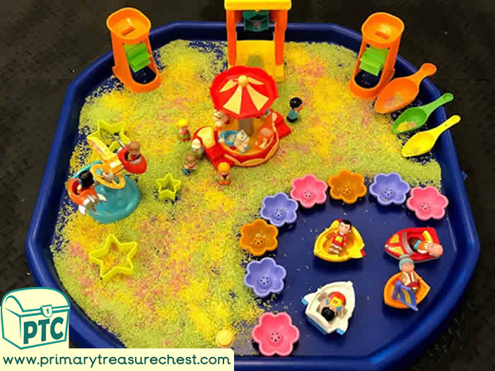 Fairground  Small World Sensory Play, Tuff Tray Small World Scene for Toddlers-EYFS Children