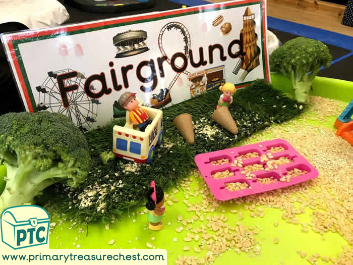 Fairground  Small World Sensory Play, Tuff Tray Small World Scene for Toddlers-EYFS Children