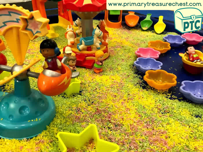 Fairground  Small World Sensory Play, Tuff Tray Small World Scene for Toddlers-EYFS Children