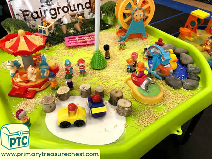 Fairground  Small World Sensory Play, Tuff Tray Small World Scene for Toddlers-EYFS Children