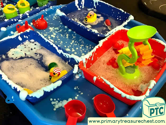 Pirate themed Water Play - Role Play Sensory Play - Tuff Tray Ideas Early Years – Tuff Spot / Nursery / Primary