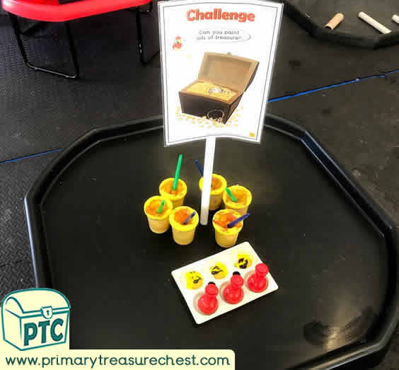 Pirates Creative Area Challenge - Role Play  Sensory Play - Tuff Tray Ideas Early Years / Nursery / Primary 
