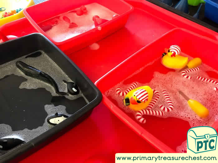 Pirates Themed Water Play sorting activity
