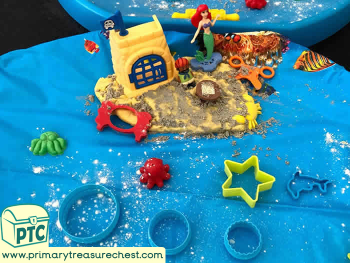 Pirates Themed sensory sand themed play dough - Role Play  Sensory Play - Tuff Tray Ideas Early Years – Tuff Spot / Nursery / Primary