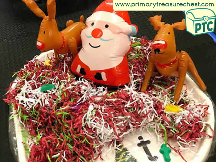 Christmas / Santa Letters tuff tray - Role Play Sensory Play - Tuff Tray Ideas Early Years / Nursery / Primary