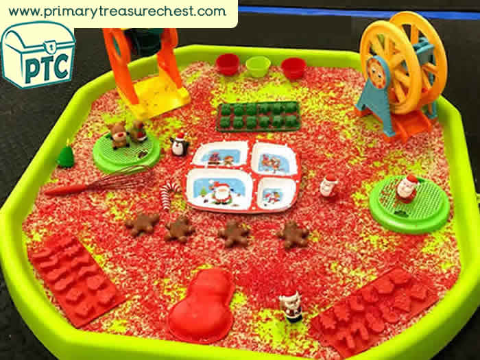 Santa Santa Small World Play - Role Play Sensory Play - Tuff Tray Ideas Early Years / Nursery / Primary