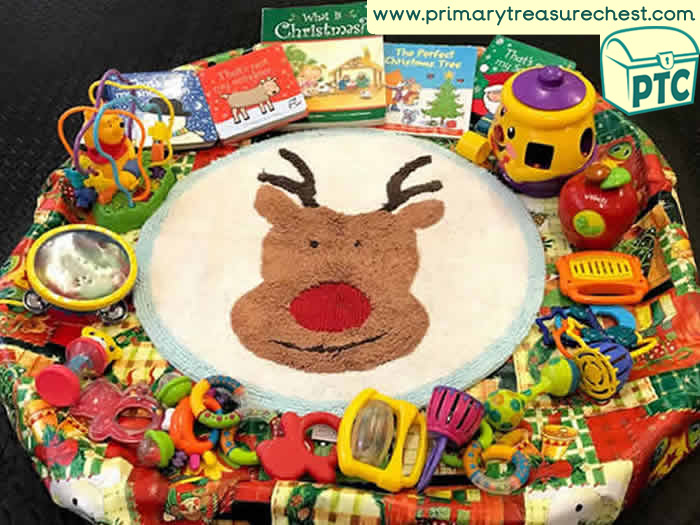 Santa Themed Music Area tuff tray for Toddlers-EYFS Children 