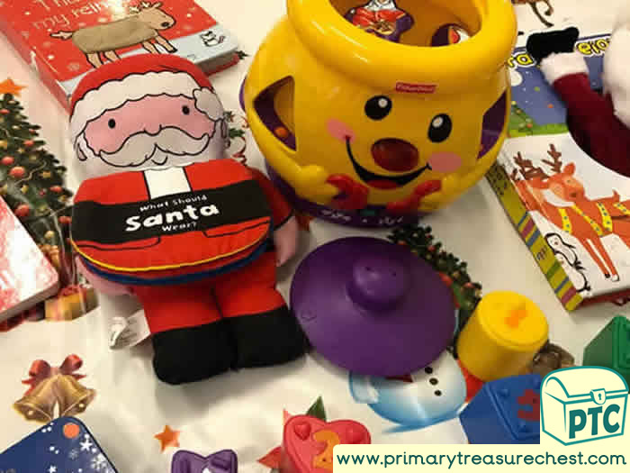 Santa and his cookie jar Role Play Sensory Play - Tuff Tray Ideas Early Years / Nursery / Primary