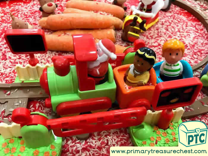 Santa s Train Ride Small World tuff tray small world for Toddlers-EYFS Children 